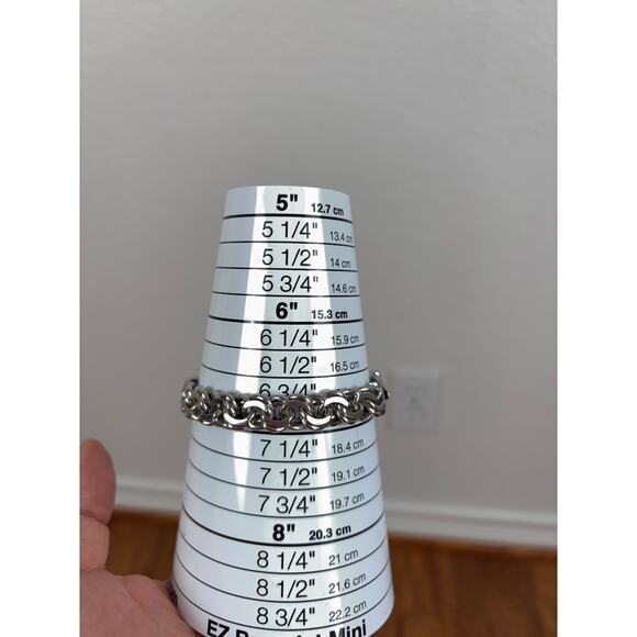 B16 Monet Vintage Silver Tone Chunky Chain Bracelet Statement Old Money Y2K - Picture 5 of 9